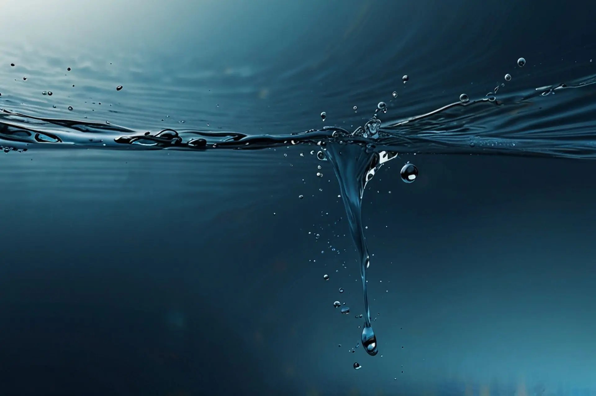 A single drop falling onto still water